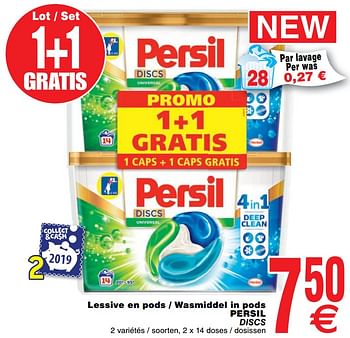 Promoties Lessive en pods - wasmiddel in pods persil discs - Persil - Geldig van 03/12/2019 tot 09/12/2019 bij Cora