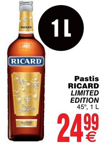 Promoties Pastis ricard - Ricard - Geldig van 03/12/2019 tot 09/12/2019 bij Cora