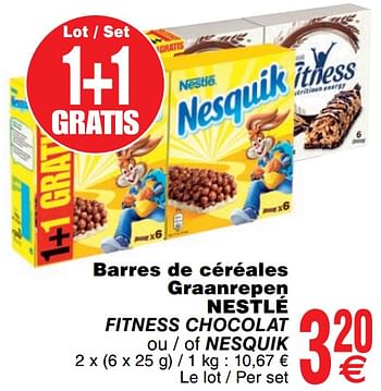 Promoties Barres de céréales graanrepen nestlé - Nestlé - Geldig van 03/12/2019 tot 09/12/2019 bij Cora
