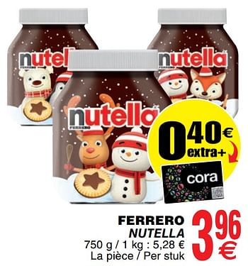 Promoties Ferrero nutella - Ferrero - Geldig van 03/12/2019 tot 09/12/2019 bij Cora