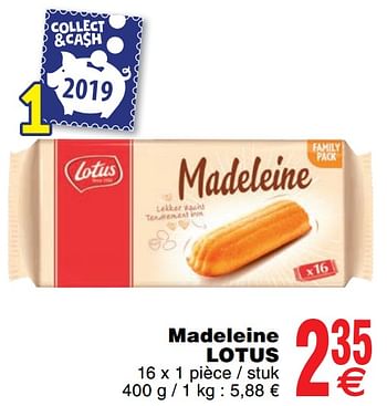 Promoties Madeleine lotus - Lotus Bakeries - Geldig van 03/12/2019 tot 09/12/2019 bij Cora