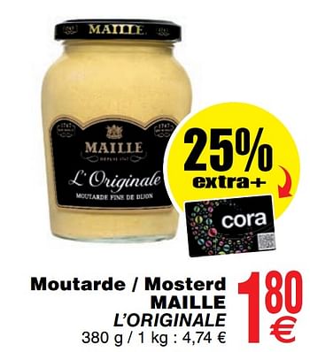 Promoties Moutarde - mosterd maille l`originale - Maille - Geldig van 03/12/2019 tot 09/12/2019 bij Cora