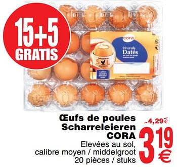 Promoties Oeufs de poules scharreleieren cora - Huismerk - Cora - Geldig van 03/12/2019 tot 09/12/2019 bij Cora