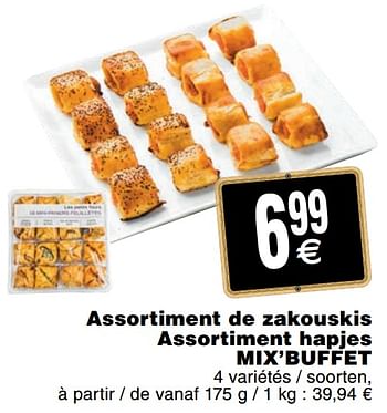 Promoties Assortiment de zakouskis assortiment hapjes mix`buffet - Huismerk - Cora - Geldig van 03/12/2019 tot 09/12/2019 bij Cora
