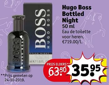 Promoties Hugo boss bottled night edt - Hugo Boss - Geldig van 03/12/2019 tot 08/12/2019 bij Kruidvat