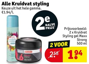 Promoties Kruidvat styling gel maxx strong - Huismerk - Kruidvat - Geldig van 03/12/2019 tot 08/12/2019 bij Kruidvat