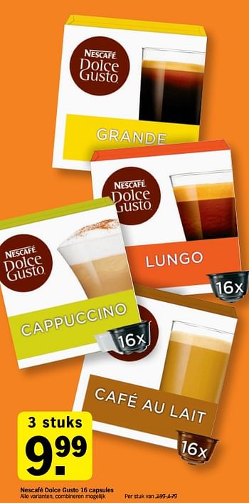 Promoties Nescafé dolce gusto 16 capsules - Nescafe - Geldig van 02/12/2019 tot 08/12/2019 bij Albert Heijn