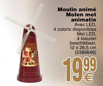 Promoties Moulin animé molen met animatie - Huismerk - Cora - Geldig van 03/12/2019 tot 16/12/2019 bij Cora