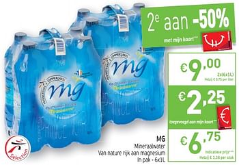 Promoties Mg mineraalwater van nature rijk aan magnesium - MG - Geldig van 03/12/2019 tot 09/12/2019 bij Intermarche