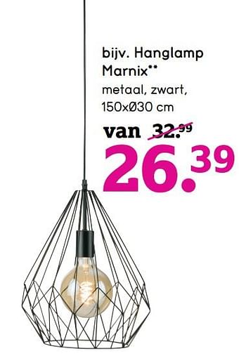 Promoties Hanglamp marnix - Huismerk - Leen Bakker - Geldig van 02/12/2019 tot 15/12/2019 bij Leen Bakker