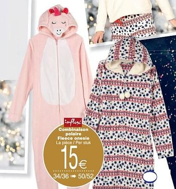 Promoties Combinaison polaire fleece onesie - INFLUX - Geldig van 03/12/2019 tot 16/12/2019 bij Cora
