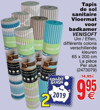 Promoties Tapis de sol sanitaire vloermat voor badkamer venisoft - VENILIA  - Geldig van 03/12/2019 tot 16/12/2019 bij Cora
