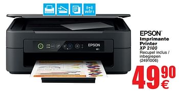 Promoties Epson imprimante printer xp 2100 - Epson - Geldig van 03/12/2019 tot 16/12/2019 bij Cora