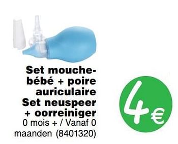 Nuby Set Mouchebebe Poire Auriculaire Set Neuspeer Oorreiniger En Promotion Chez Cora