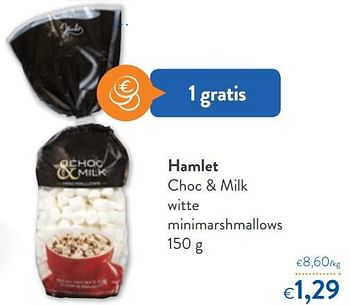 Promotions Hamlet choc + milk witte minimarshmallows - Hamlet - Valide de 04/12/2019 à 12/12/2019 chez OKay