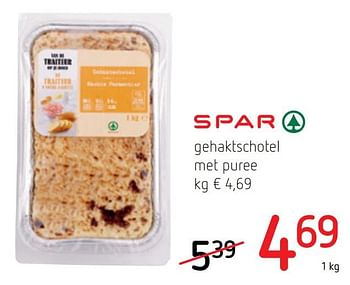Promoties Gehaktschotel met puree - Spar - Geldig van 05/12/2019 tot 18/12/2019 bij Spar (Colruytgroup)