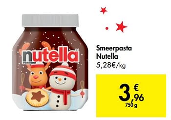 Promoties Smeerpasta nutella - Ferrero - Geldig van 04/12/2019 tot 09/12/2019 bij Carrefour