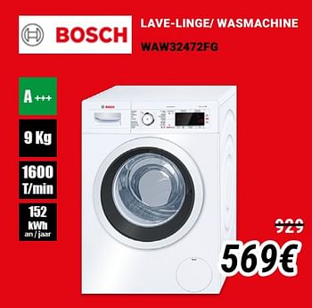 Promoties Bosch lave-linge- wasmachine waw32472fg - Bosch - Geldig van 01/12/2019 tot 31/12/2019 bij Direct Electro