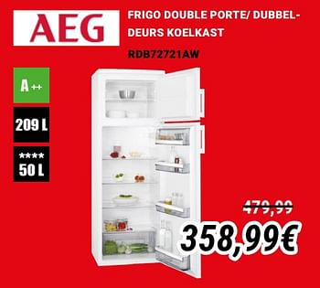 Promoties Aeg frigo double porte- dubbeldeurs koelkast rdb72721aw - AEG - Geldig van 01/12/2019 tot 31/12/2019 bij Direct Electro