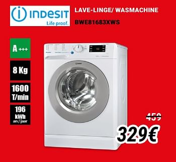 Promotions Indesit lave-linge- wasmachine bwe81683xws - Indesit - Valide de 01/12/2019 à 31/12/2019 chez Direct Electro