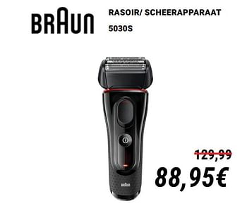 Promoties Braun rasoir- scheerapparaat 5030s - Braun - Geldig van 01/12/2019 tot 31/12/2019 bij Direct Electro