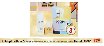 Promoties Joop! le bain giftset eau de parfum en shower gel - Joop! - Geldig van 04/12/2019 tot 28/12/2019 bij De Online Drogist