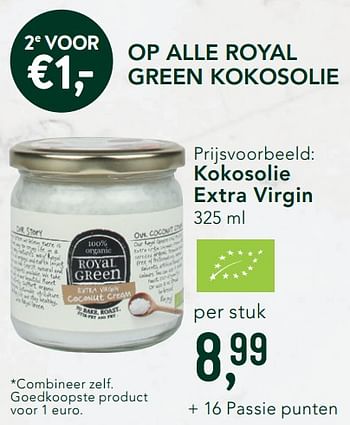 Huismerk & Op alle royal green kokosolie kokosolie extra virgin - Promotie Holland & Barret