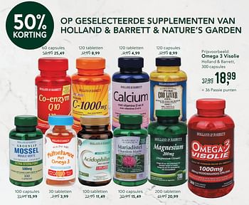 Promoties Op geselecteerde supplementen van holland + barrett + nature`s garden omega 3 visolie holland + barrett, - Huismerk - Holland & Barrett - Geldig van 02/12/2019 tot 29/12/2019 bij Holland & Barret