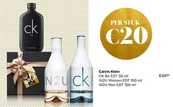 Promoties Calvin klein ck be edt in2u women edt in2u men edt - Calvin Klein - Geldig van 01/12/2019 tot 31/12/2019 bij ICI PARIS XL