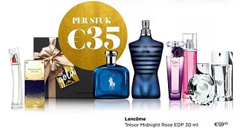 Promoties Lancôme trésor midnight rose edp - Lancome - Geldig van 01/12/2019 tot 31/12/2019 bij ICI PARIS XL