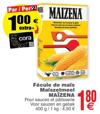 Promoties Fécule de maïs maïszetmeel maïzena - Maizena  - Geldig van 10/12/2019 tot 16/12/2019 bij Cora