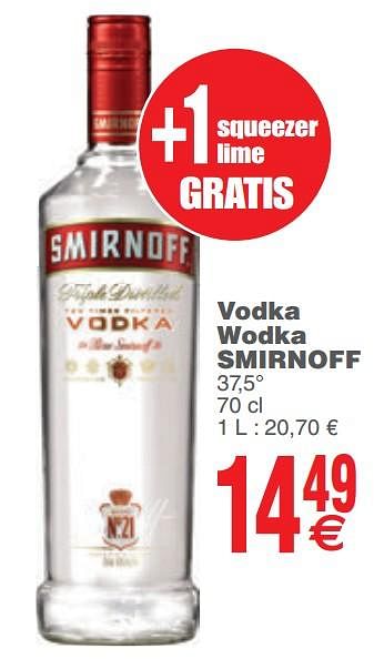 Promoties Vodka wodka smirnoff - Smirnoff - Geldig van 10/12/2019 tot 16/12/2019 bij Cora