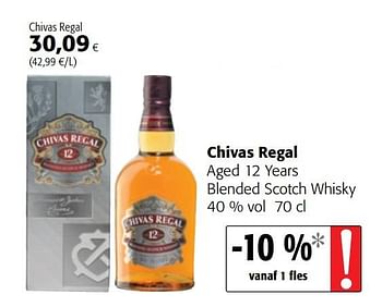 Promoties Chivas regal aged 12 years blended scotch whisky - Chivas Regal - Geldig van 04/12/2019 tot 17/12/2019 bij Colruyt