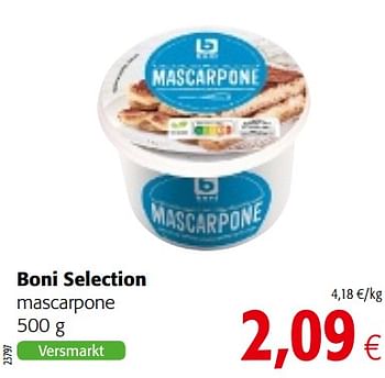 Promoties Boni selection mascarpone - Boni - Geldig van 04/12/2019 tot 17/12/2019 bij Colruyt