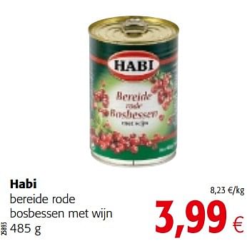 Promoties Habi bereide rode bosbessen met wijn - Habi - Geldig van 04/12/2019 tot 17/12/2019 bij Colruyt