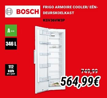 Promotions Bosch frigo armoire cooler- eéndeurskoelkast ksv36vw3p - Bosch - Valide de 01/12/2019 à 31/12/2019 chez Direct Electro