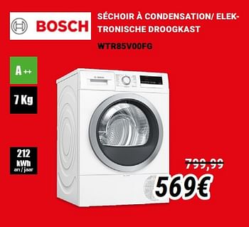 Promotions Bosch séchoir à condensation- elektronische droogkast wtr85v00fg - Bosch - Valide de 01/12/2019 à 31/12/2019 chez Direct Electro