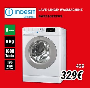 Promoties Indesit lave-linge- wasmachine bwe81683xws - Indesit - Geldig van 01/12/2019 tot 31/12/2019 bij Direct Electro