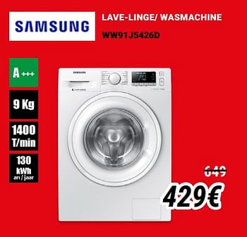 Promotions Samsung lave-linge- wasmachine ww91j5426d - Samsung - Valide de 01/12/2019 à 31/12/2019 chez Direct Electro