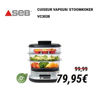 Promotions Seb cuiseur vapeur- stoomkoker vc3038 - SEB - Valide de 01/12/2019 à 31/12/2019 chez Direct Electro