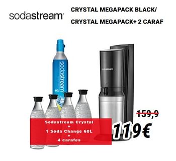 Promotions Sodastream crystal megapack black- crystal megapack+ 2 caraf - Sodastream - Valide de 01/12/2019 à 31/12/2019 chez Direct Electro