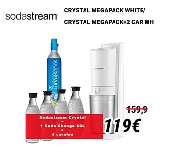 Promotions Sodastream crystal megapack white- crystal megapack+2 car wh - Sodastream - Valide de 01/12/2019 à 31/12/2019 chez Direct Electro