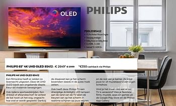 Promoties Philips 65 4k uhd oled 85412 pqoled85412 - Philips - Geldig van 01/12/2019 tot 31/12/2019 bij Exellent