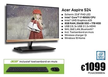 Promoties Acer aspire s24 - Acer - Geldig van 02/12/2019 tot 02/01/2020 bij Compudeals