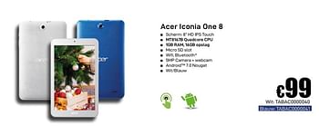 Promoties Acer iconia one 8 - Acer - Geldig van 02/12/2019 tot 02/01/2020 bij Compudeals