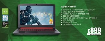 Promoties Acer nitro 5 - Acer - Geldig van 02/12/2019 tot 02/01/2020 bij Compudeals