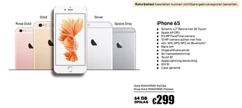 Promoties Apple iphone 6s gold - Apple - Geldig van 02/12/2019 tot 02/01/2020 bij Compudeals