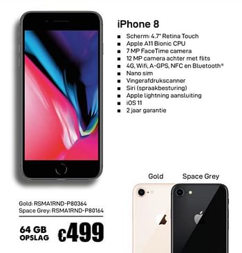 Promoties Apple iphone 8 - Apple - Geldig van 02/12/2019 tot 02/01/2020 bij Compudeals