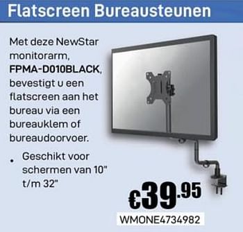 Promoties Newstar flatscreen bureausteunen fpma-doioblack - NewStar - Geldig van 02/12/2019 tot 02/01/2020 bij Compudeals
