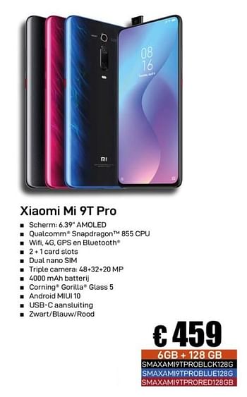 Promoties Xiaomi mi 9t - Xiaomi - Geldig van 02/12/2019 tot 02/01/2020 bij Compudeals